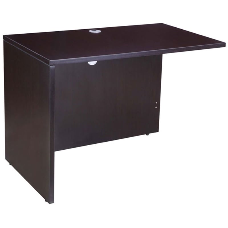 Scranton & Co Engineered Wood L-Shape Desk with 2 Pedestals in Mocha