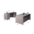 Scranton & Co Engineered Wood Desk and Credenza with 2 Pedestals in Driftwood