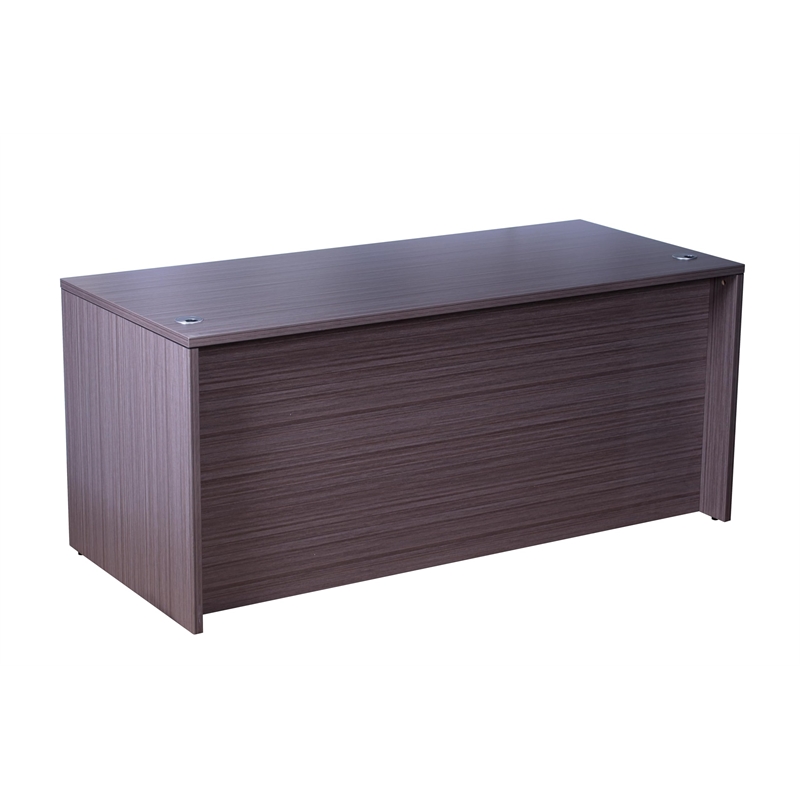 Scranton & Co Engineered Wood Desk and Credenza with 2 Pedestals in Driftwood