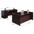 Scranton & Co Engineered Wood Desk and Credenza with 2 Pedestals in Mahogany