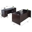 Scranton & Co Engineered Wood Desk and Credenza with 2 Pedestals in Mocha