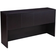 Scranton & Co Wood U-Shape Desk Credenza with Pedestal and Hutch in Mocha