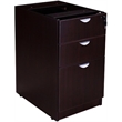Scranton & Co Wood U-Shape Desk Credenza with Pedestal and Hutch in Mocha