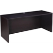 Scranton & Co Wood U-Shape Desk Credenza with Pedestal and Hutch in Mocha