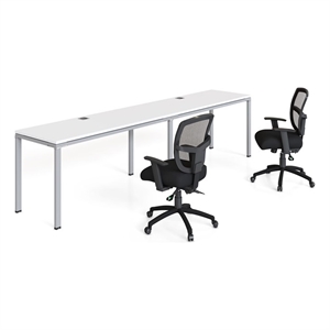 Scranton & Co Engineered Wood 60&quot x 24&quot Double Desk Side by Side in White