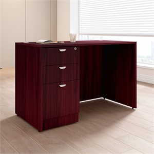 Scranton & Co Contemporary 48&quot x 24&quot Desk with File Pedestal in Mahogany