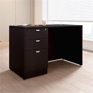 Scranton & Co Contemporary 48&quot x 24&quot Desk with File Pedestal in Mocha