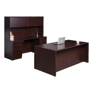 Scranton & Co 66&quot Office Suite with 2 File Pedestals in Mahogany