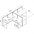 Scranton & Co 2 Person Engineered Wood L-Shaped Desk with 45