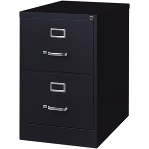 Scranton & Co 26.5&quotD Metal 2 Drawer Legal Width Vertical File Cabinet Black