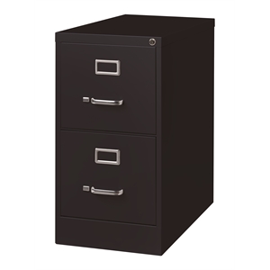 Scranton & Co 26.5&quotD 2-Drawer Letter Width Vertical Black Filing Cabinet