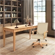 Scranton & Co Writing Desk & Executive Chair Set in Neutral Cream Beige