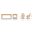 Scranton & Co Writing Desk & Executive Chair Set in Neutral Cream Beige