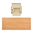 Scranton & Co Writing Desk & Executive Chair Set in Neutral Cream Beige