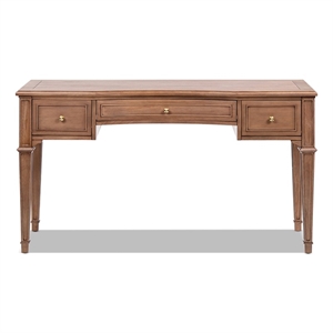 Scranton & Co 55&quot 3-Drawer Wood Executive Desk in Brown Rubber Wood & Veneer