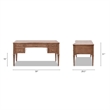 Scranton & Co Gold Accent 5-Drawer Executive Desk in Brown Ash Wood & Veneer