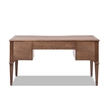 Scranton & Co Gold Accent 5-Drawer Executive Desk in Brown Ash Wood & Veneer