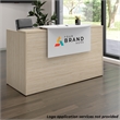 Scranton & Co Wood 72W x 30D Reception Desk with Drawers in Natural Elm
