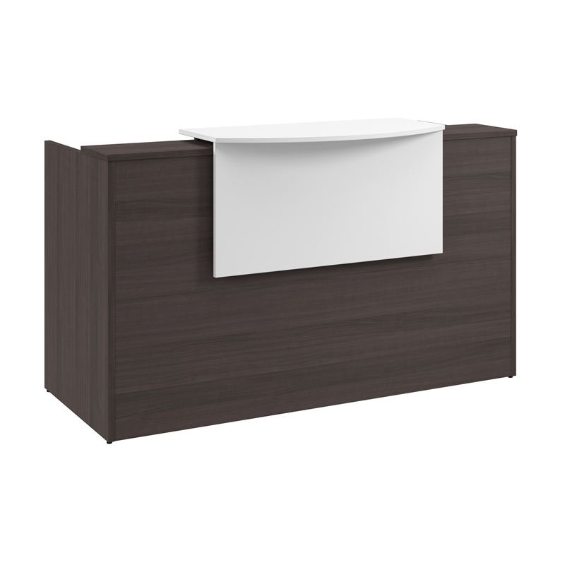 Scranton & Co Wood 72W x 30D Reception Desk with Drawers in Storm Gray