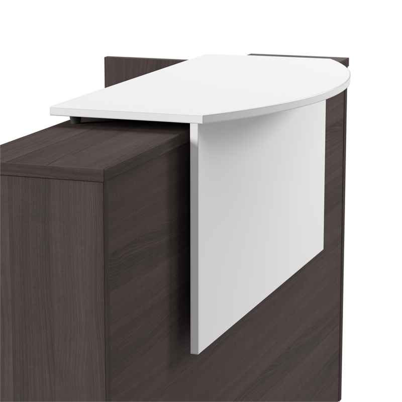 Scranton & Co Wood 72W x 30D Reception Desk with Drawers in Storm Gray