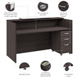 Scranton & Co Wood 72W x 30D Reception Desk with Drawers in Storm Gray