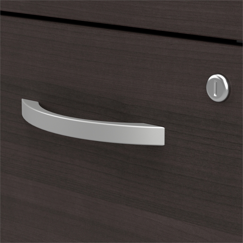 Scranton & Co Wood 72W x 30D Reception Desk with Drawers in Storm Gray