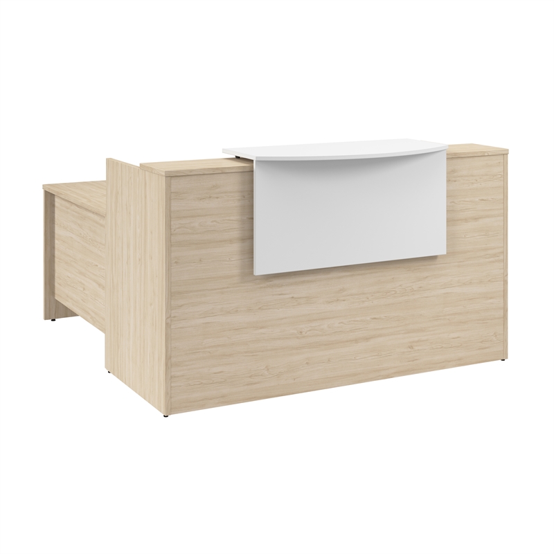 Scranton & Co Engineered Wood 72W x 72D L-Shaped Reception Desk in Natural Elm