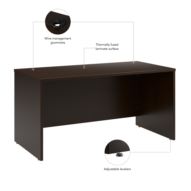 Scranton & Co Engineered Wood 60W x 30D Office Desk in Mocha Cherry