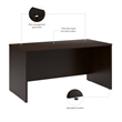 Scranton & Co Engineered Wood 60W x 30D Office Desk in Mocha Cherry