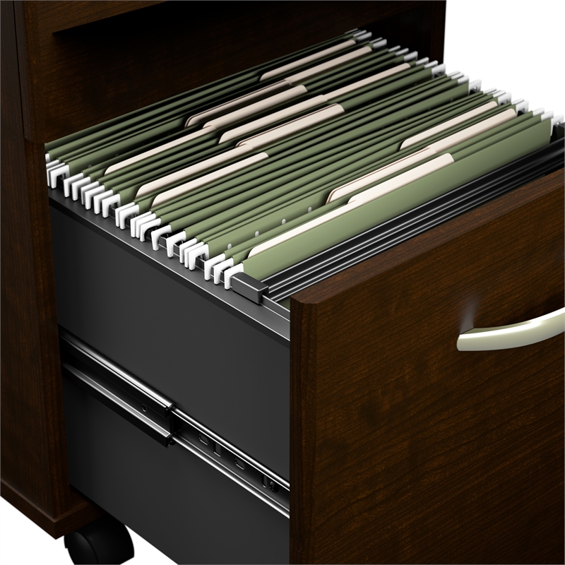 Scranton & Co Engineered Wood 3 Drawer Mobile File Cabinet in Mocha Cherry