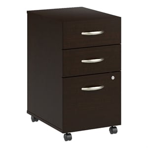 Scranton & Co Engineered Wood 3 Drawer Mobile File Cabinet in Mocha Cherry