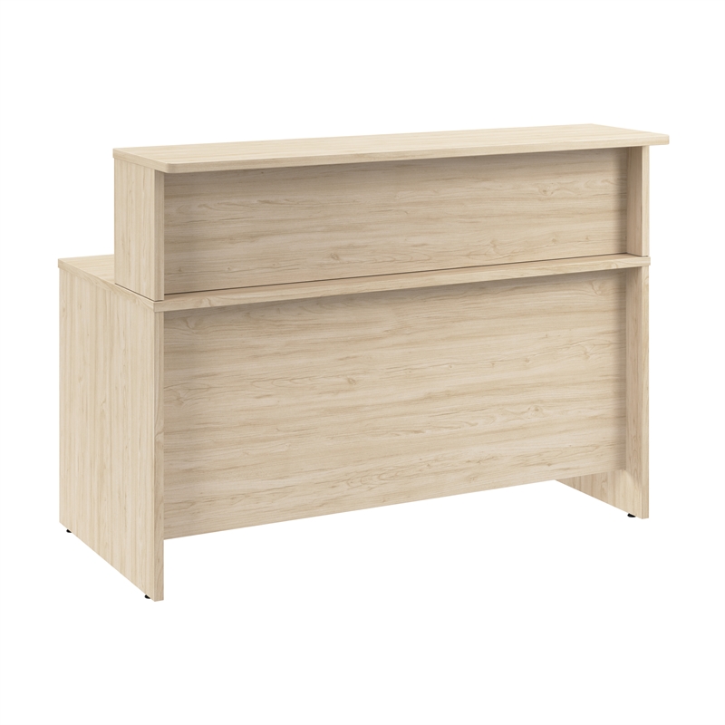 Scranton & Co Engineered Wood 60W x 30D Reception Desk with Shelf in Natural Elm