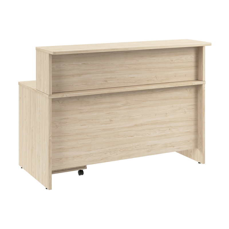 Scranton & Co Wood 60W x 30D Reception Desk with Drawers in Natural Elm