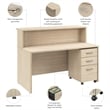 Scranton & Co Wood 60W x 30D Reception Desk with Drawers in Natural Elm
