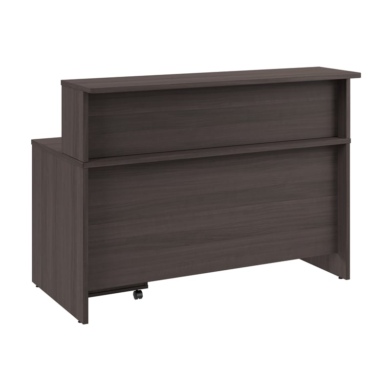 Scranton & Co Wood 60W x 30D Reception Desk with Drawers in Storm Gray