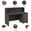 Scranton & Co Wood 60W x 30D Reception Desk with Drawers in Storm Gray