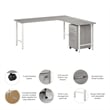 Scranton & Co Engineered Wood 72W x 24D L-Shaped Desk with Drawers in Gray