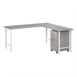 Scranton & Co Engineered Wood 72W x 24D L-Shaped Desk with Drawers in Gray