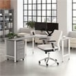 Scranton & Co Engineered Wood 72W x 24D L-Shaped Desk with Drawers in Gray