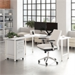 Scranton & Co Wood 72W x 24D L-Shaped Computer Desk with Drawers in White