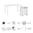 Scranton & Co Wood 60W x 30D L-Shaped Computer Desk with Drawers in White