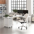 Scranton & Co Wood 60W x 30D L-Shaped Computer Desk with Drawers in White
