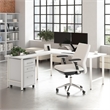 Scranton & Co Wood 72W x 30D L-Shaped Computer Desk with Drawers in White