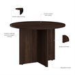 Scranton & Co Engineered Wood 42W Round Conference Table in Black Walnut