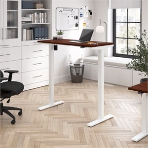 Scranton & Co Engineered Wood 48W Adjustable Standing Desk in Hansen Cherry