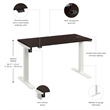 Scranton & Co Engineered Wood 48W Adjustable Standing Desk in Mocha Cherry