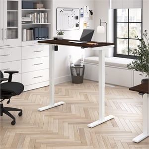Scranton & Co Engineered Wood 48W Adjustable Standing Desk in Mocha Cherry