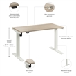 Scranton & Co Engineered Wood 48W Adjustable Standing Desk in Natural Elm