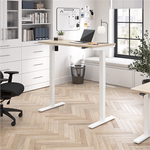 Scranton & Co Engineered Wood 48W Adjustable Standing Desk in Natural Elm