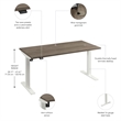 Scranton & Co Engineered Wood 60W Adjustable Standing Desk in Modern Hickory